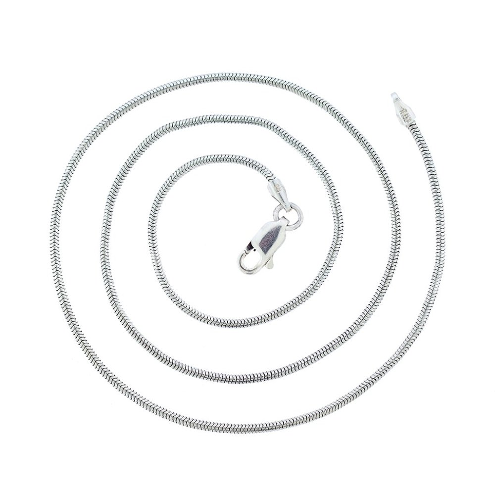 925 Sterling Silver Snake Chain Necklace 1.4 mm Made In Italy
